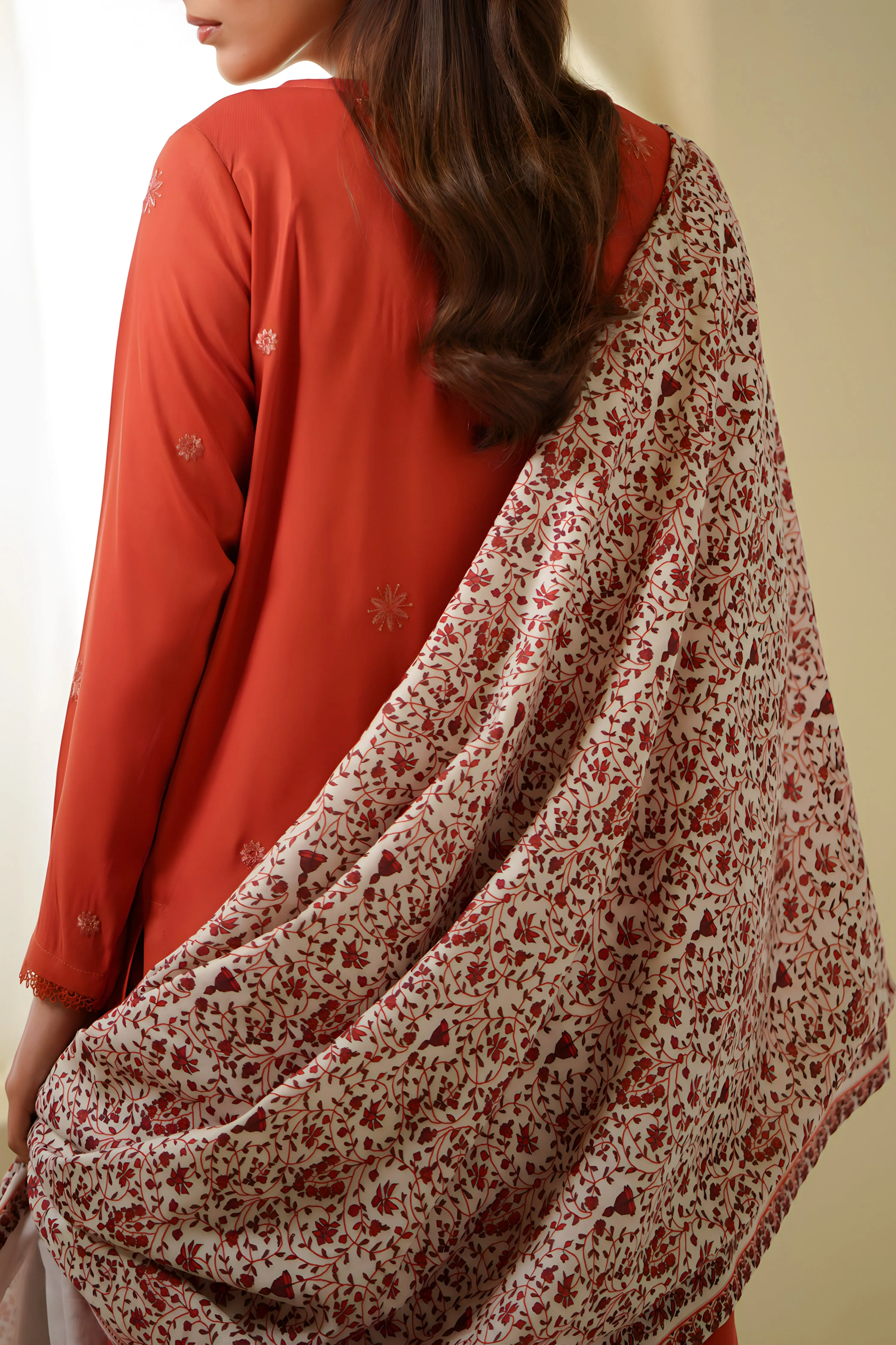30% OFF Coral Fall Embroidered Set NEL-23646