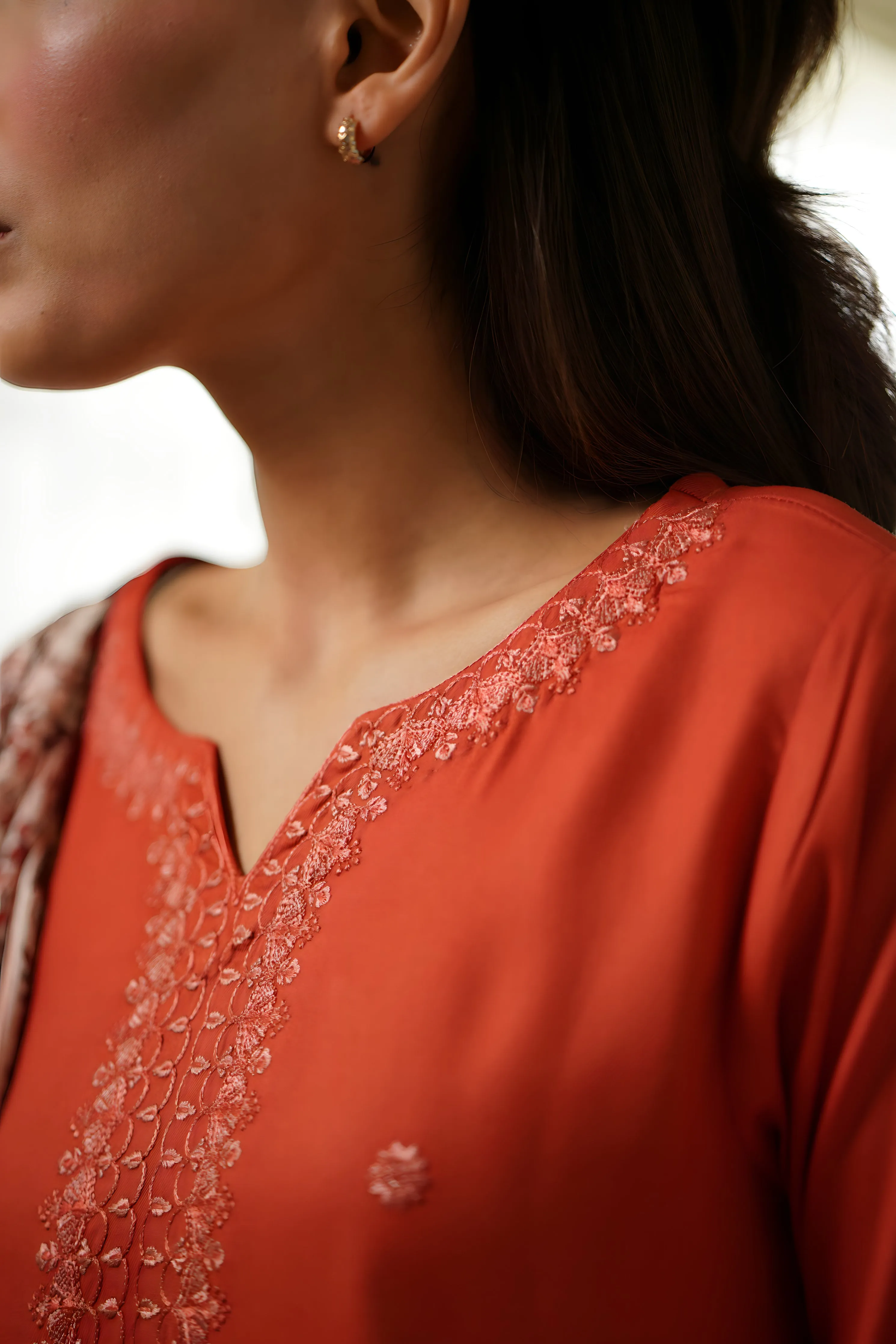 30% OFF Coral Fall Embroidered Set NEL-23646