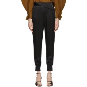 3.1 Phillip Lim Black Satin Cargo Trousers