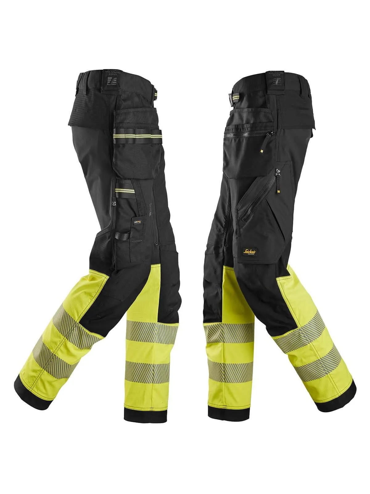 6934&#x20;High&#x20;Vis&#x20;Work&#x20;Trousers&#x20;Holster&#x20;Pocket&#x20;Stretch&#x20;Class&#x20;1&#x20;-&#x20;Snickers