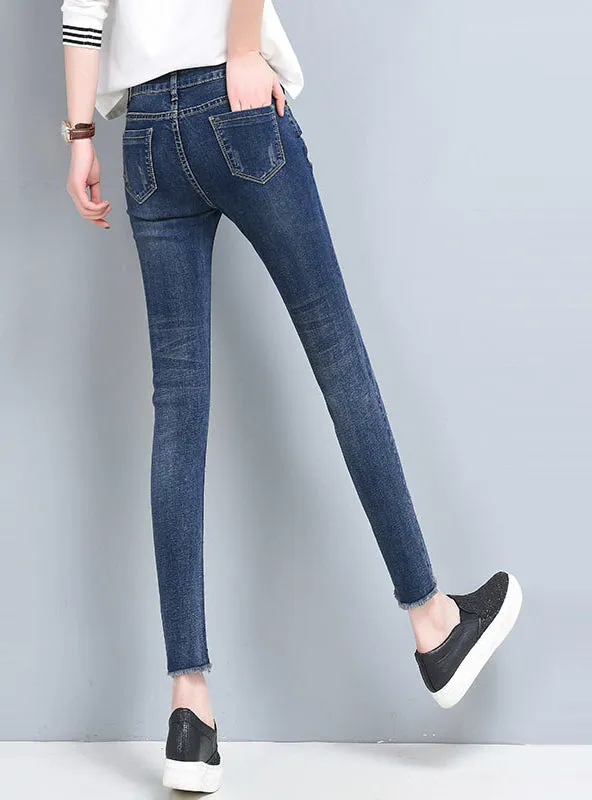 Ankle Length Jeans Stretch Nine Pencil Pants