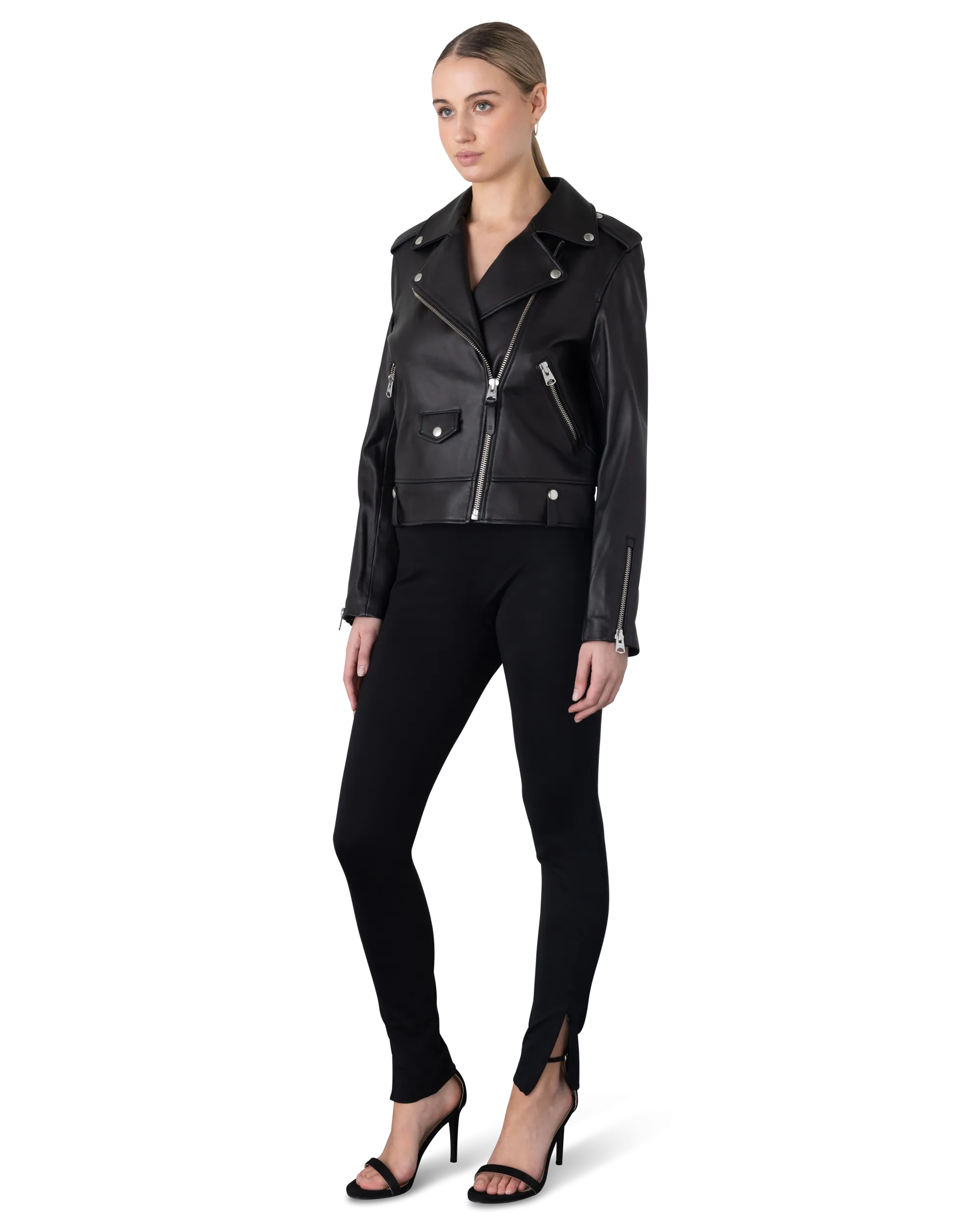 Ankle Zipper Mid Waist Pants