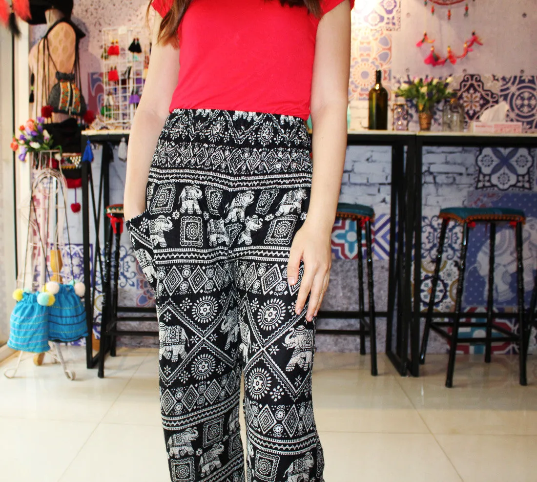Black Elephant Harem Pants