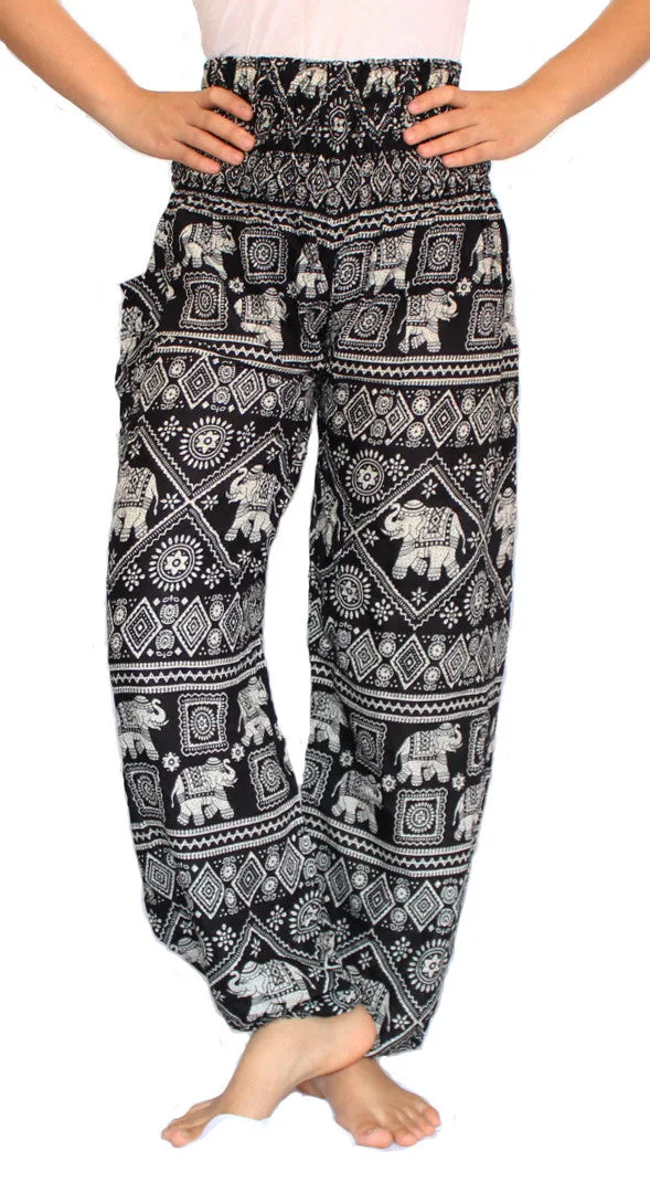 Black Elephant Harem Pants