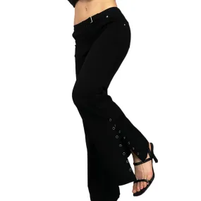 Black Snap Flare Pants (S)