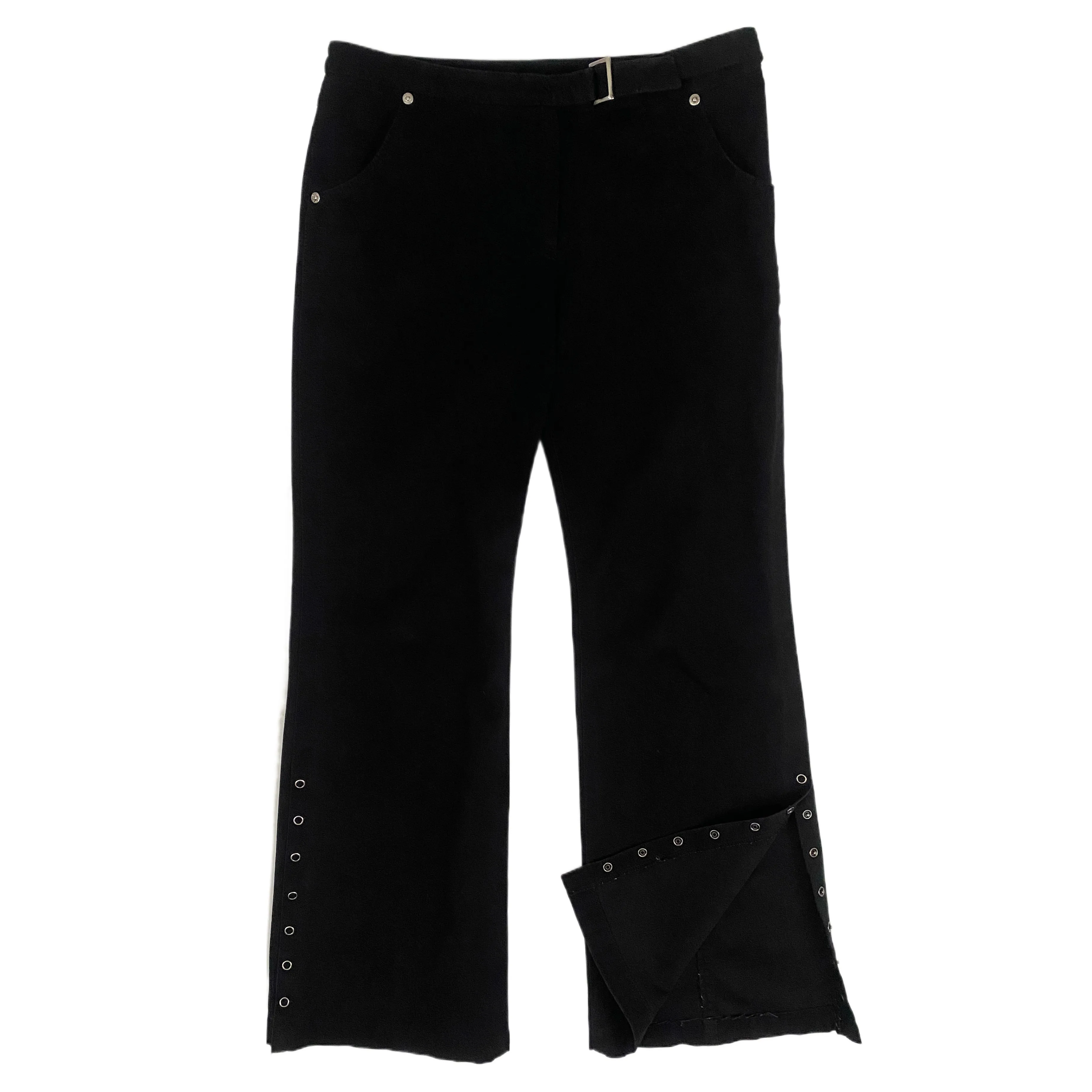 Black Snap Flare Pants (S)