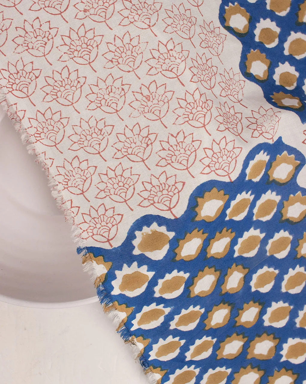 Boho Patched Hand Block Organic Cotton Fabric
