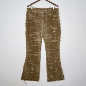 Brown Lace Up Flare Pants (XXL-XXXL)