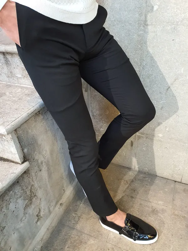 Buy Black Slim Fit Pants by GentWith with Free Shipping