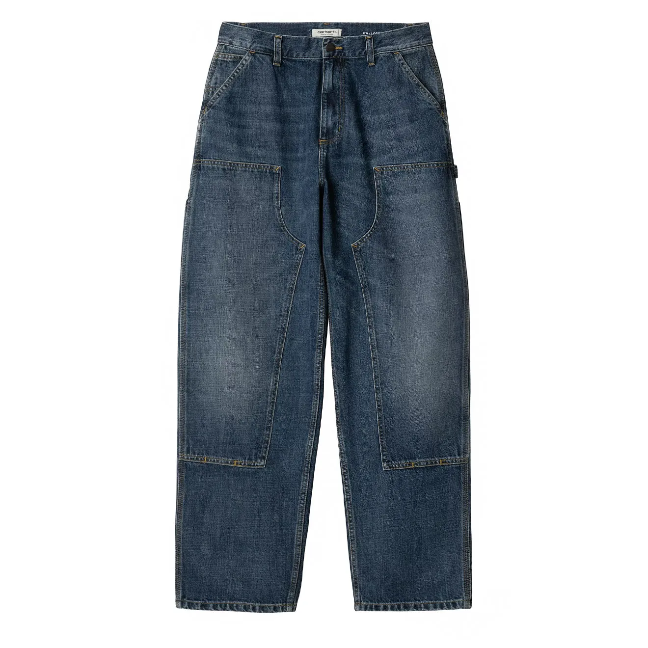 Carhartt WIP Womens Brandon Double Knee Pant Blue Dark Used Wash