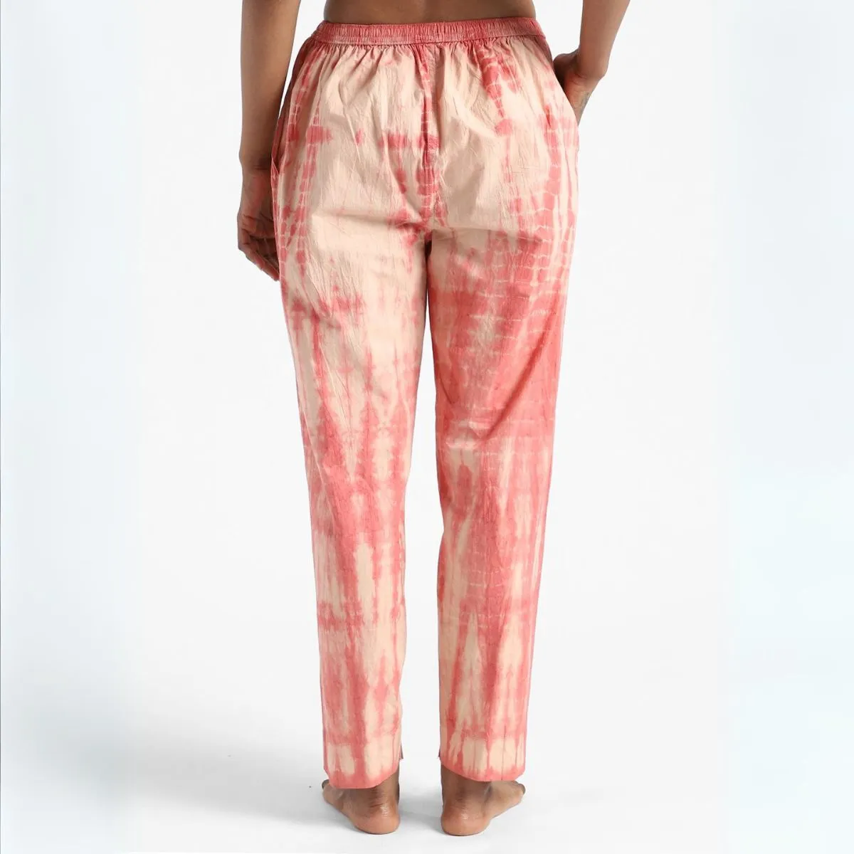 Cotton Tie & Dye Slim Fit Pants | Women's Summer Clothing | Peach