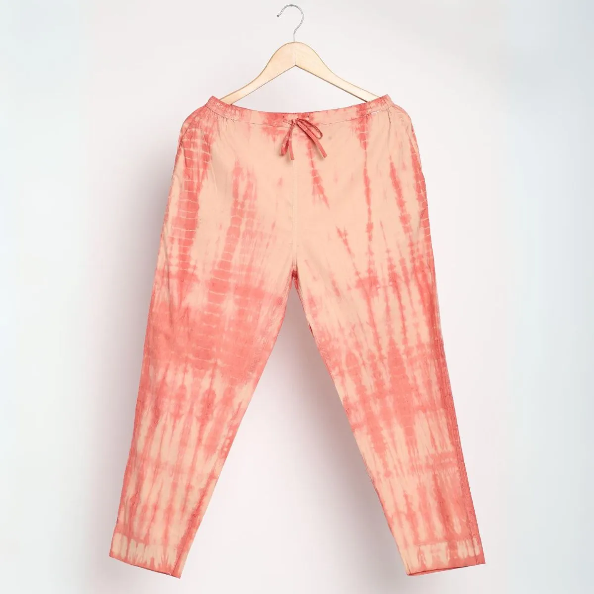 Cotton Tie & Dye Slim Fit Pants | Women's Summer Clothing | Peach