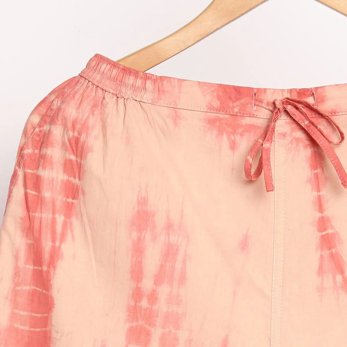 Cotton Tie & Dye Slim Fit Pants | Women's Summer Clothing | Peach
