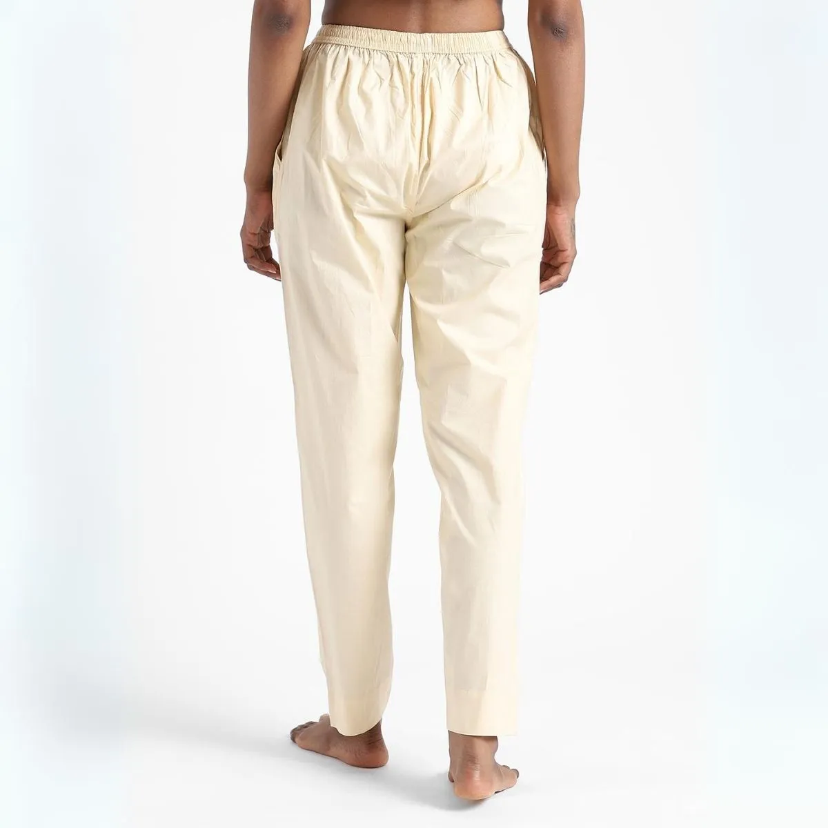 Creamy Corn Slim Fit Pants For Women | Cotton | Everyday Wear