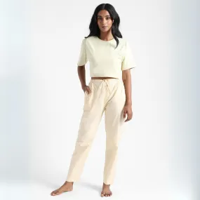 Creamy Corn Slim Fit Pants For Women | Cotton | Everyday Wear