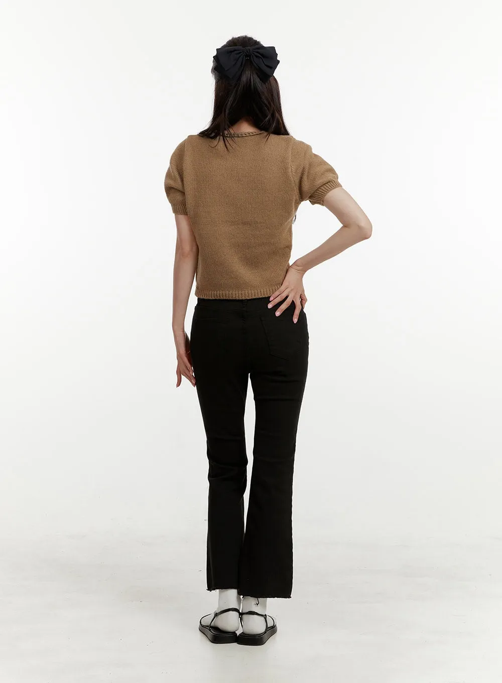 Destroyed Hem Mirage Slim Fit Pants OY409