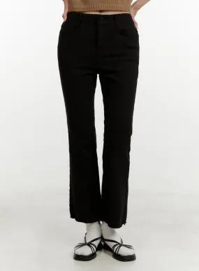 Destroyed Hem Mirage Slim Fit Pants OY409