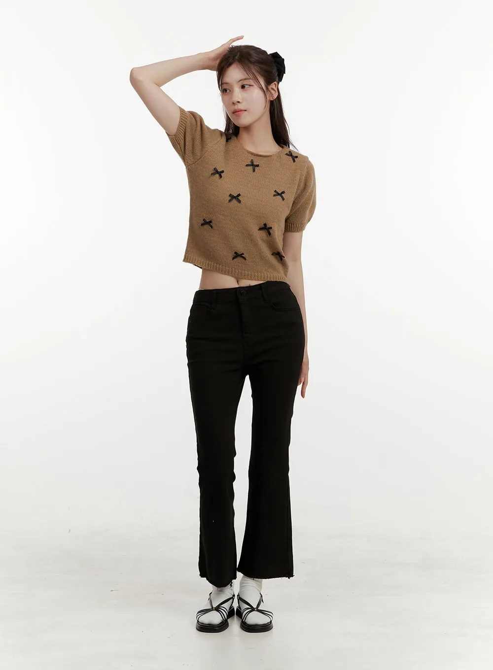 Destroyed Hem Mirage Slim Fit Pants OY409