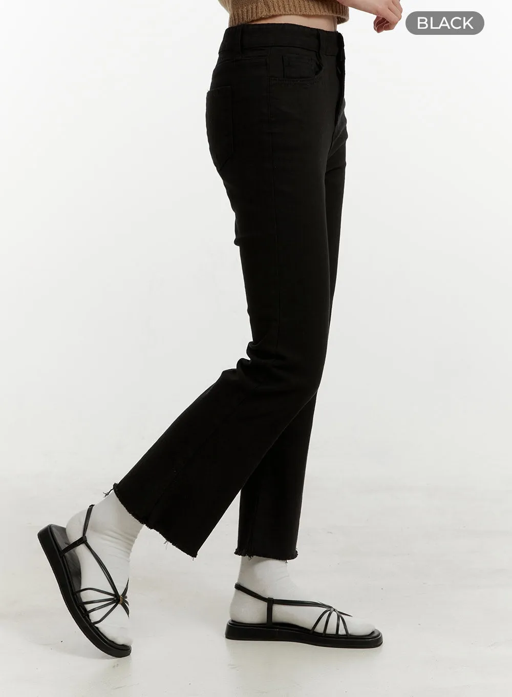 Destroyed Hem Mirage Slim Fit Pants OY409