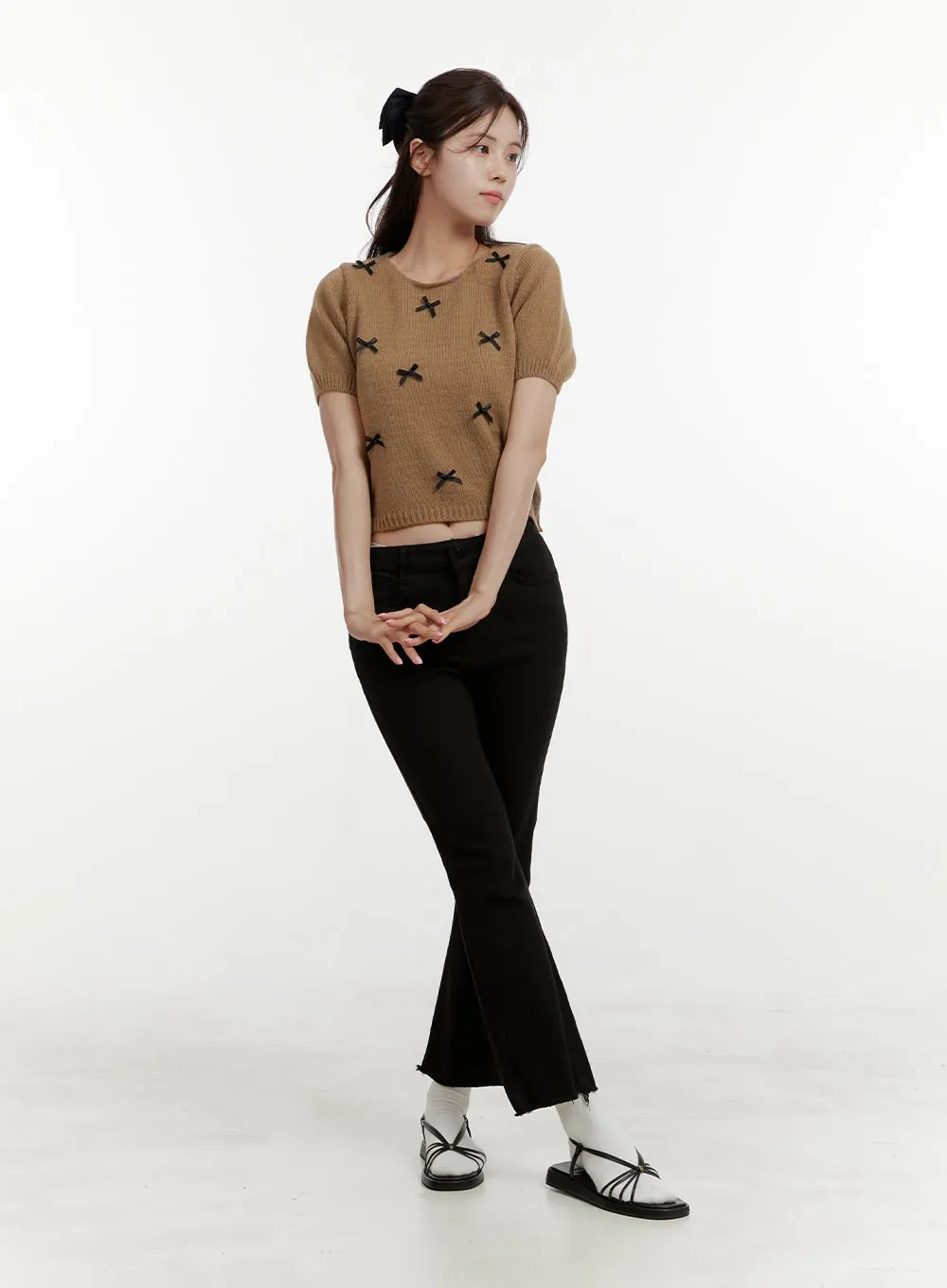 Destroyed Hem Mirage Slim Fit Pants OY409