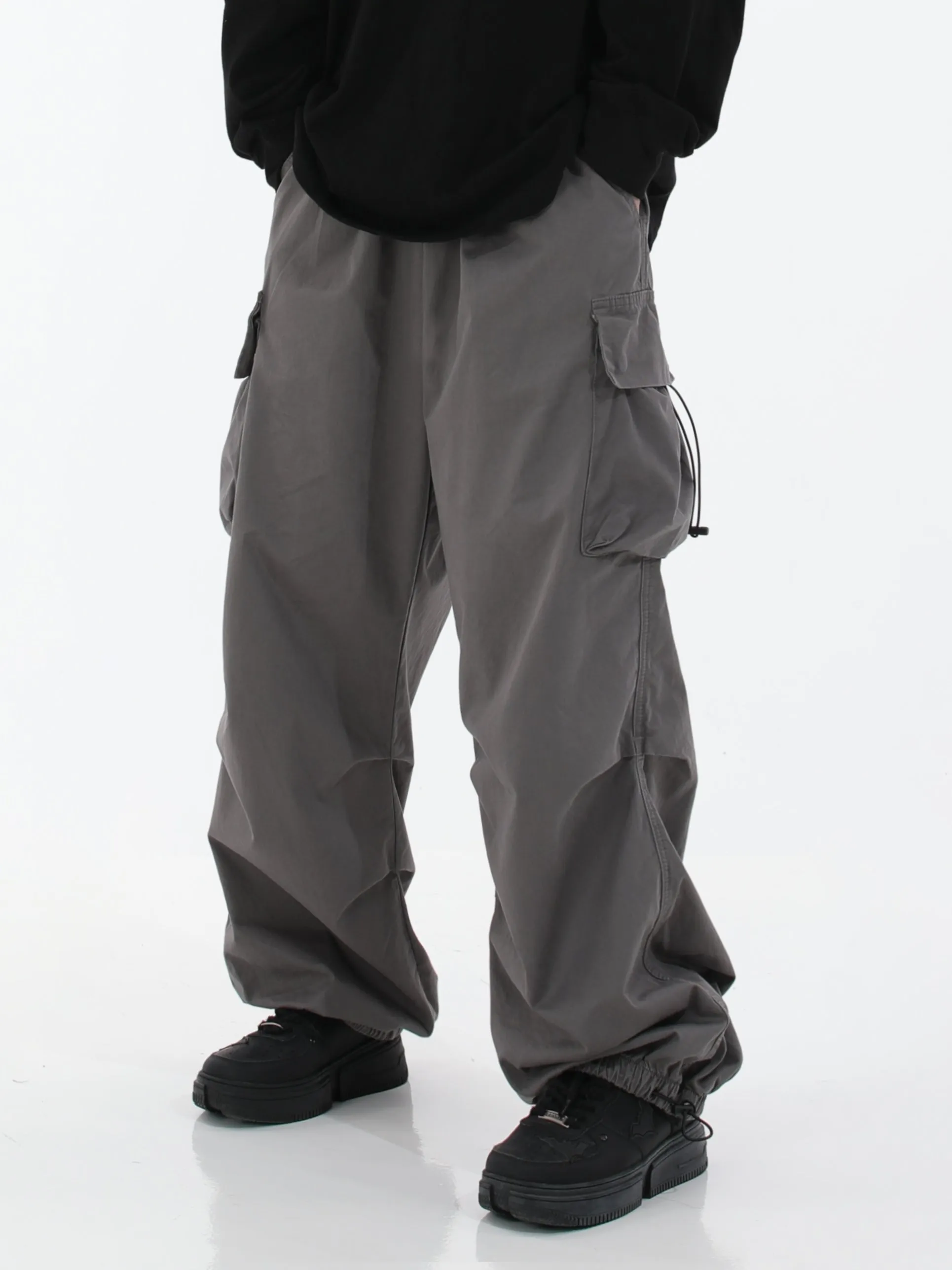 Drawstring Loose Parachute Pants
