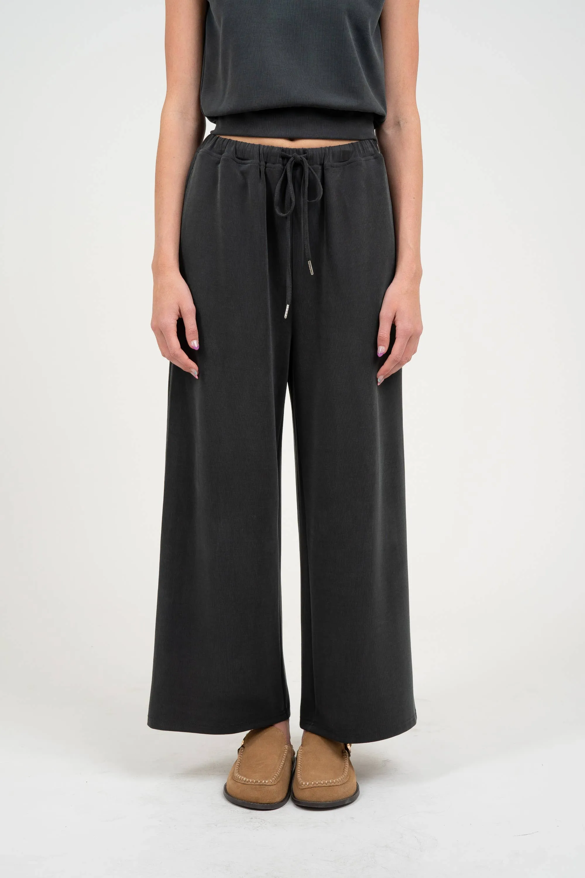 ELLE GREY - LOUNGE WIDE LEG PANTS