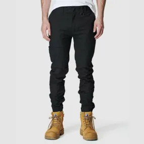ELWD MENS CUFFED ELASTIC WAIST PANT - BLACK