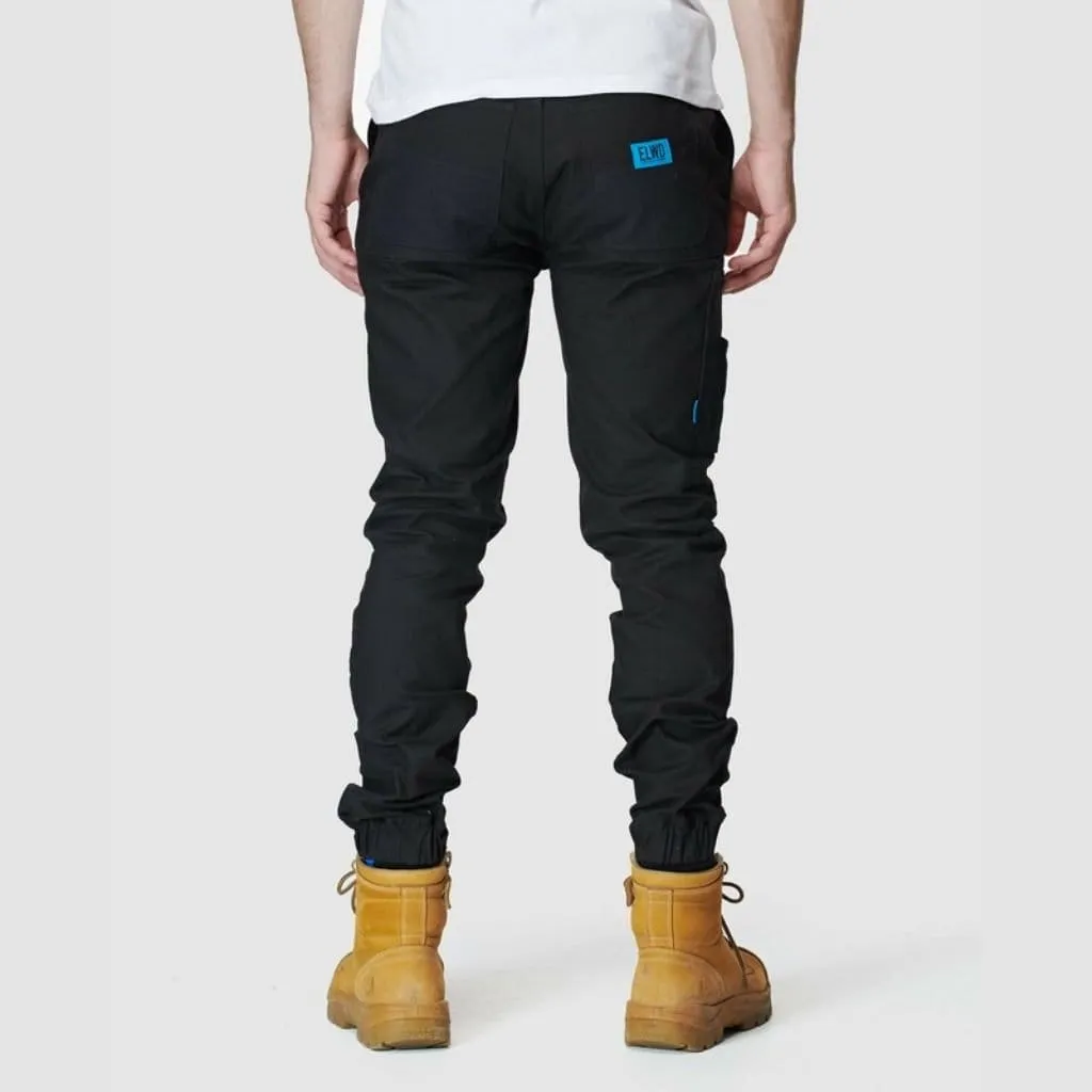 ELWD MENS CUFFED ELASTIC WAIST PANT - BLACK