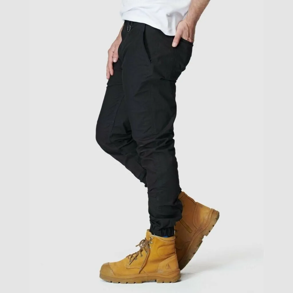 ELWD MENS CUFFED ELASTIC WAIST PANT - BLACK