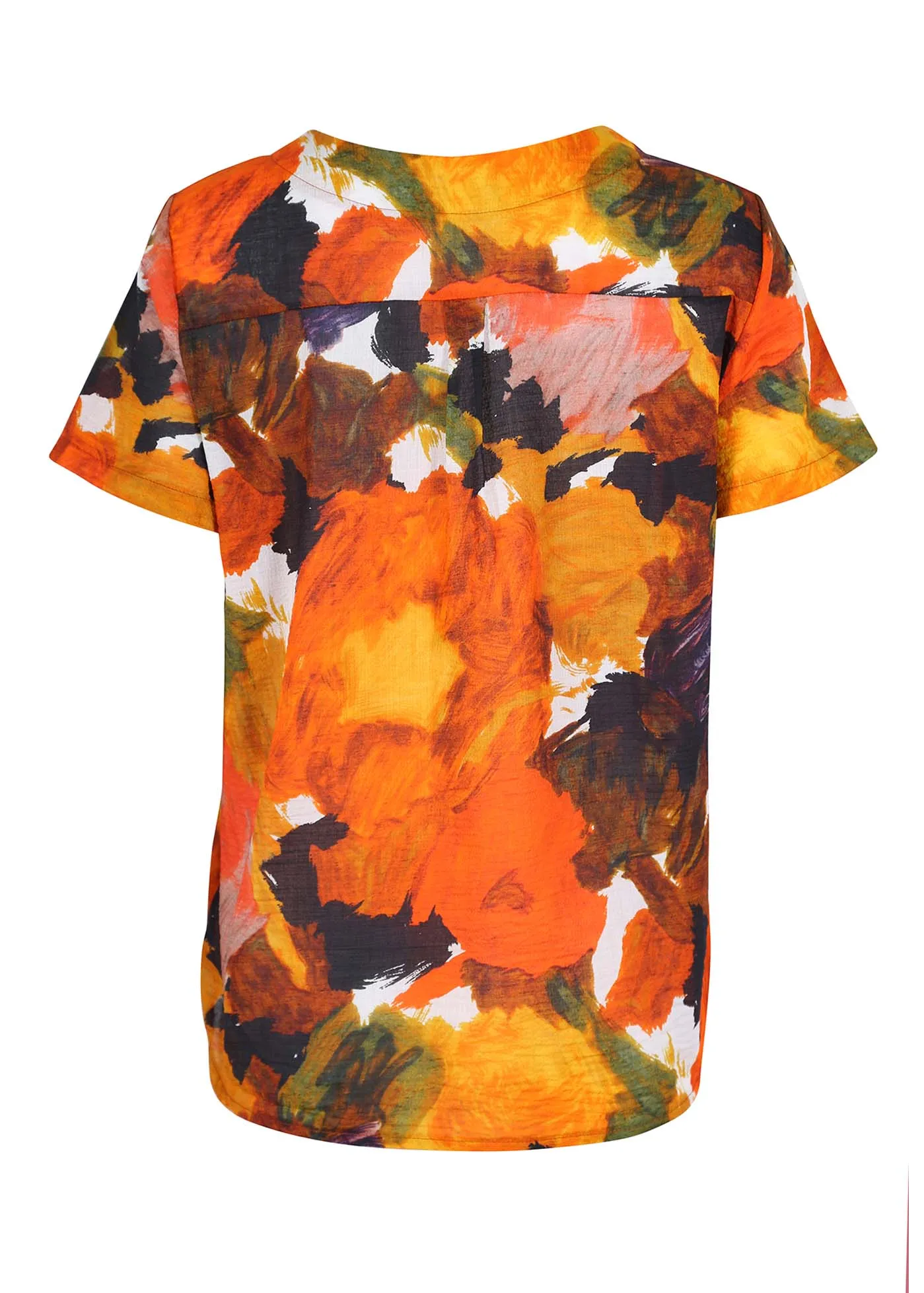 Fiorella Top Orange in Seersucker