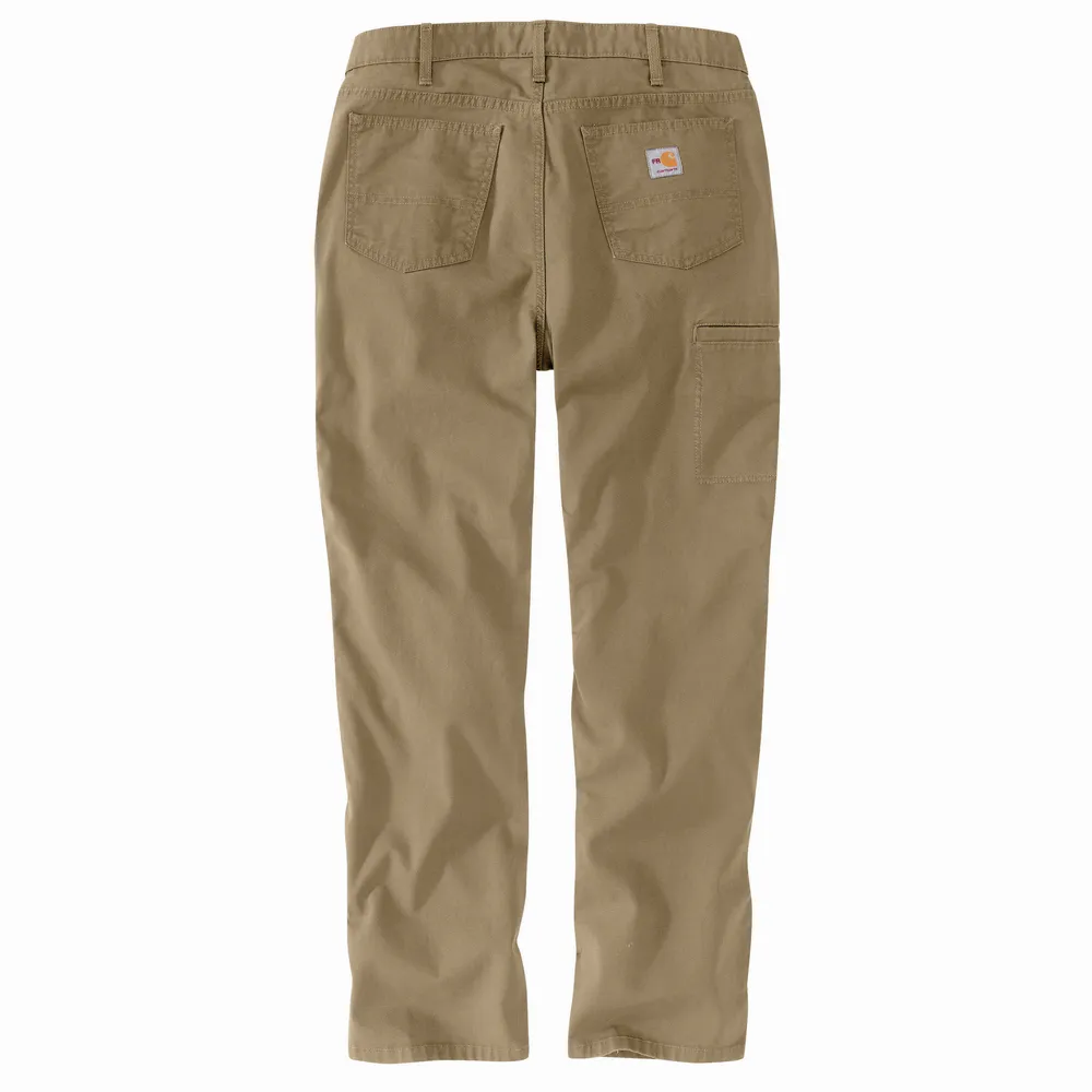 Flame Resistant Rugged Flex Relaxed Fit Canvas Work Pant - DKH-Dark Khaki | Carhartt 105015