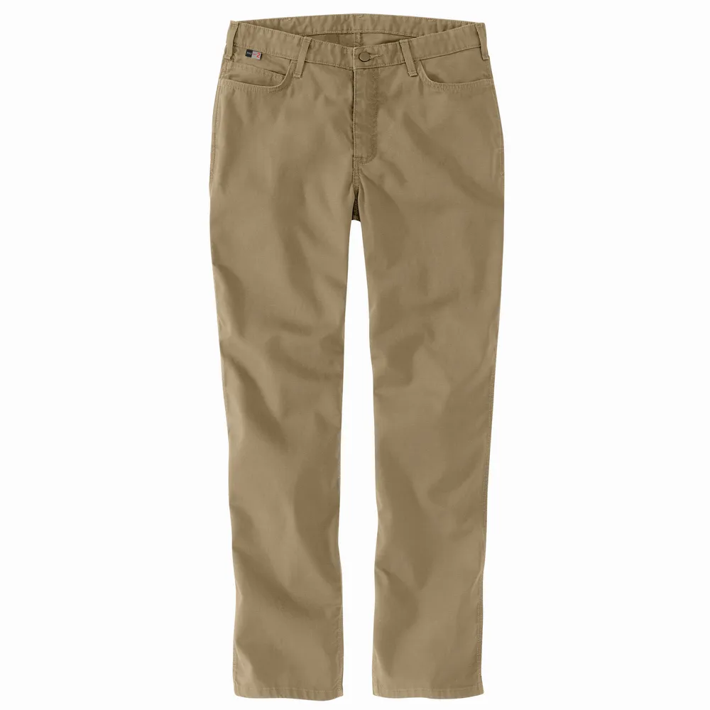 Flame Resistant Rugged Flex Relaxed Fit Canvas Work Pant - DKH-Dark Khaki | Carhartt 105015