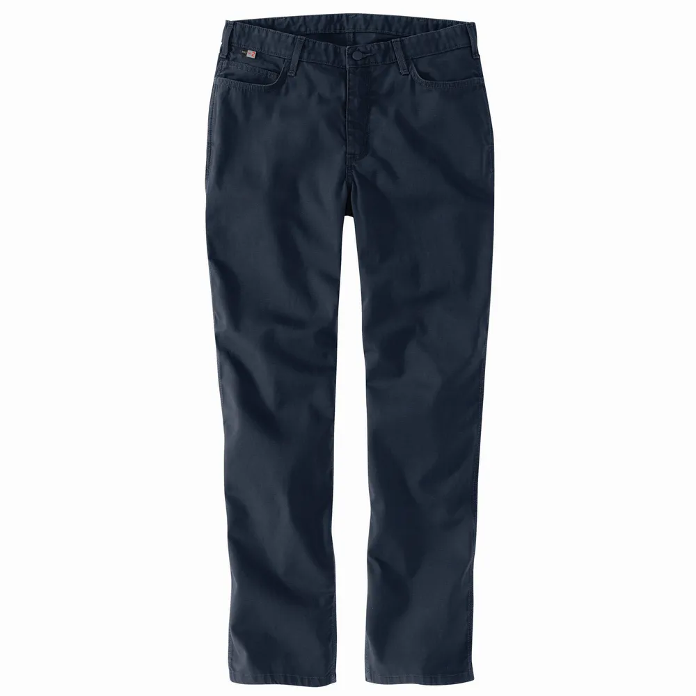 Flame Resistant Rugged Flex Relaxed Fit Canvas Work Pant - I26-Navy | Carhartt 105015