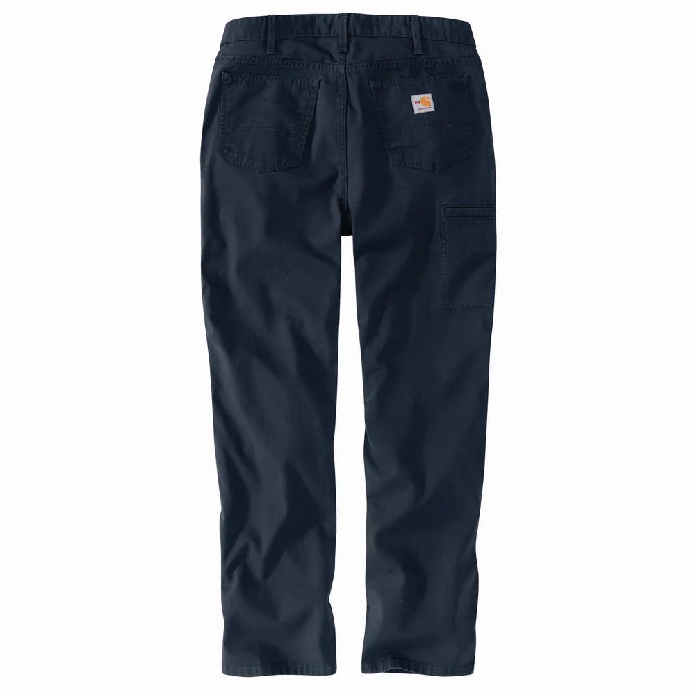 Flame Resistant Rugged Flex Relaxed Fit Canvas Work Pant - I26-Navy | Carhartt 105015