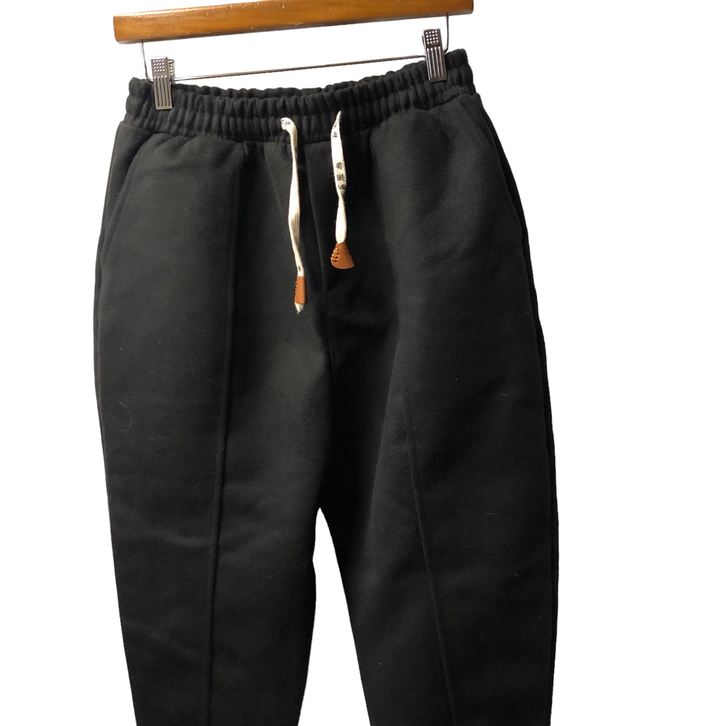 Heavy Black Felt Baggy Pant