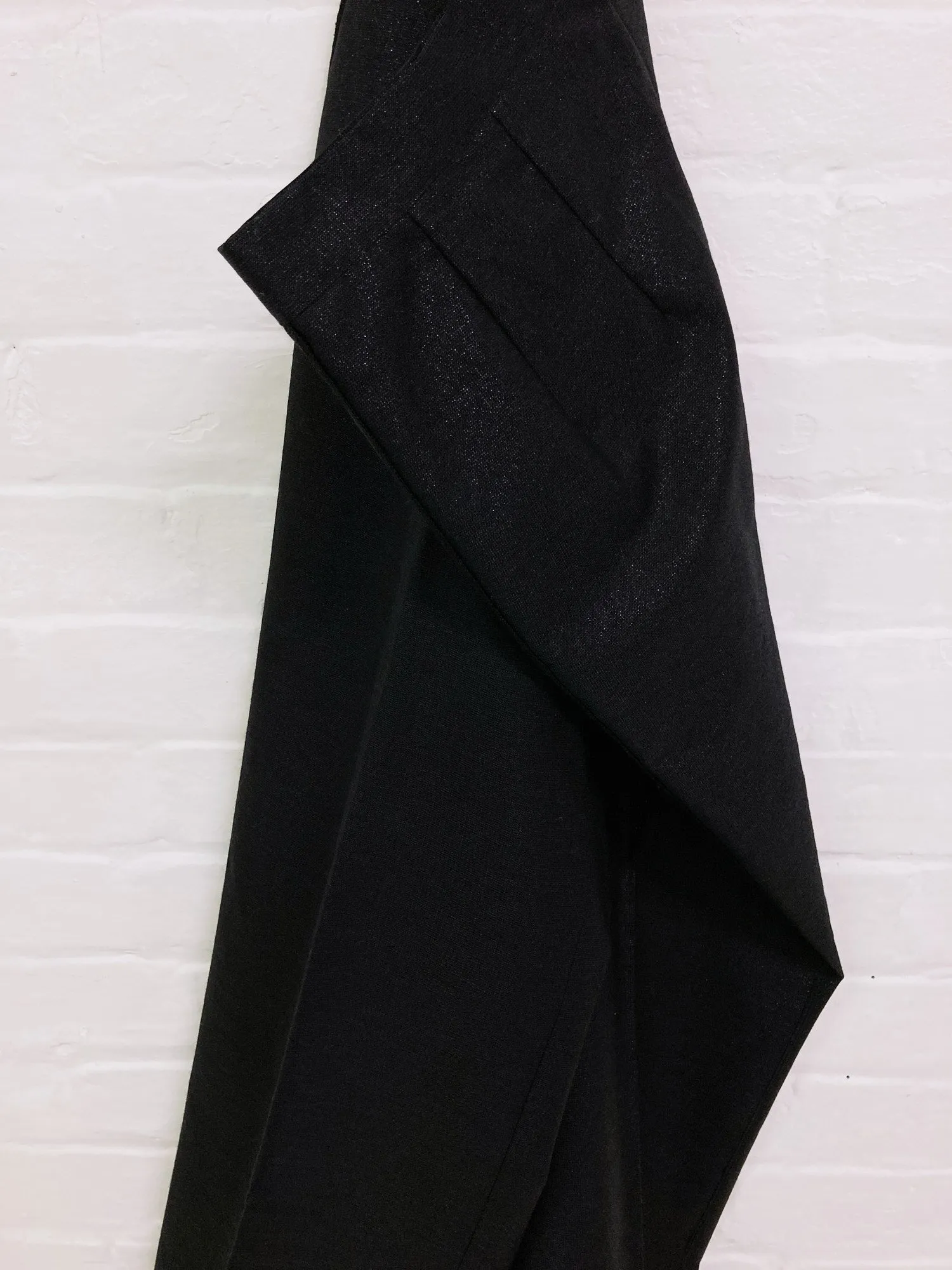 Jean Colonna sparkly black wool pleated center press trousers - M