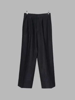 Jean Colonna sparkly black wool pleated center press trousers - M