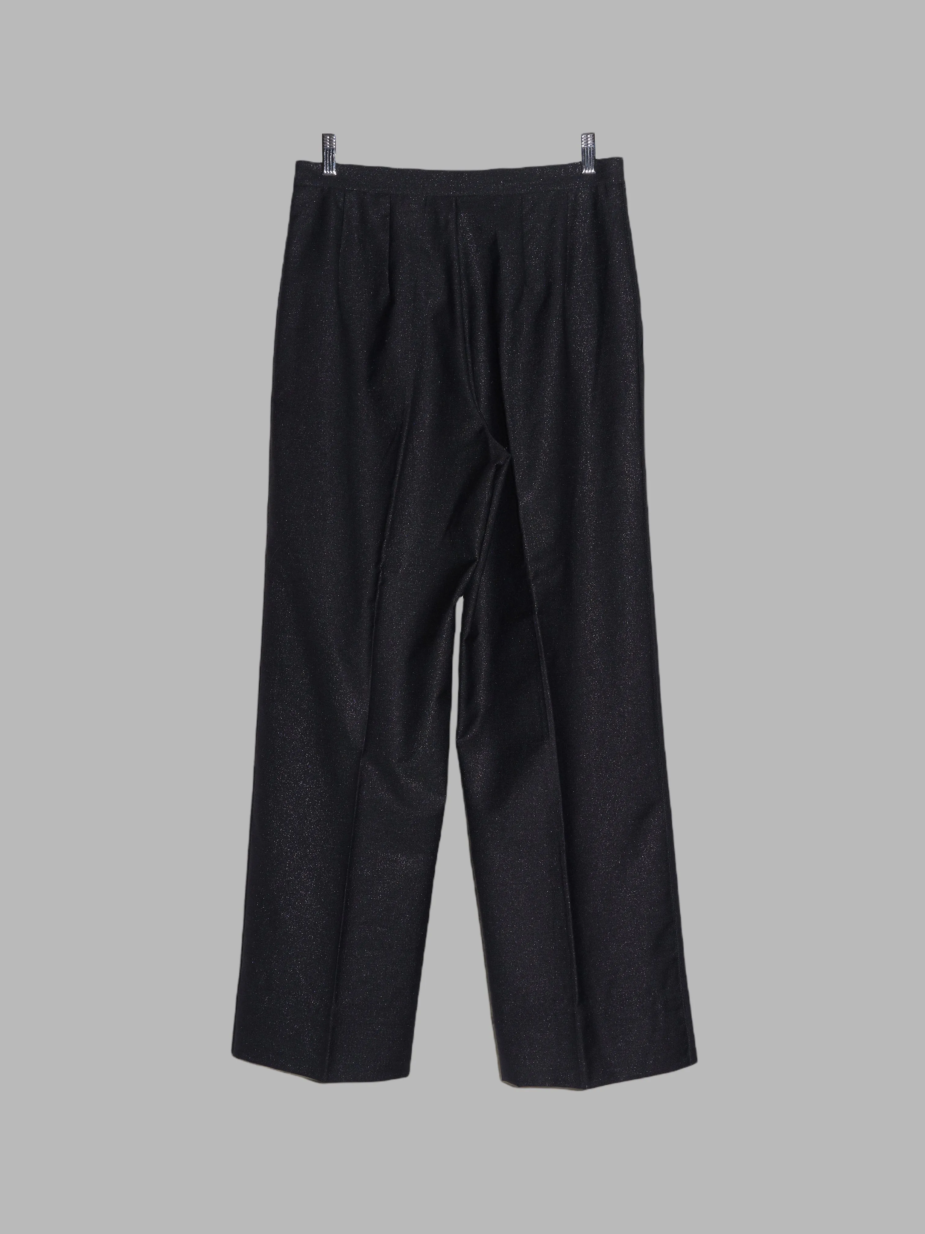 Jean Colonna sparkly black wool pleated center press trousers - M