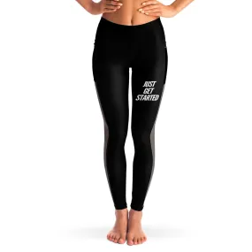 Just Get Started Mesh Panel Side Pockets Leggings (FWS)