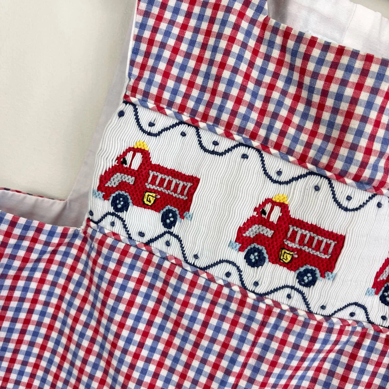 Little English Smocked Fire Truck Longall 18 Months