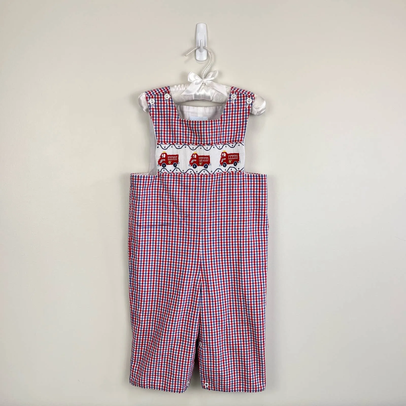 Little English Smocked Fire Truck Longall 18 Months
