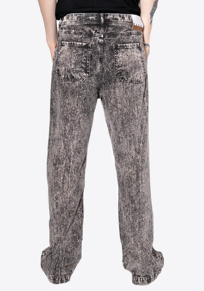 MARNI PUJU0053A0 MARBLE DYED DENIM PANTS BLACK
