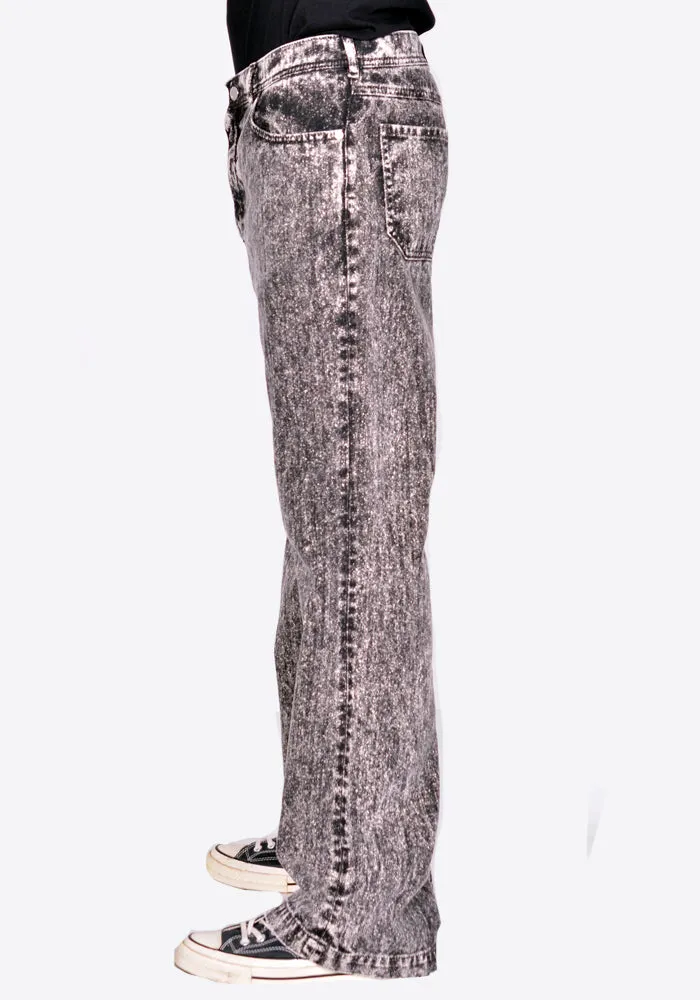 MARNI PUJU0053A0 MARBLE DYED DENIM PANTS BLACK