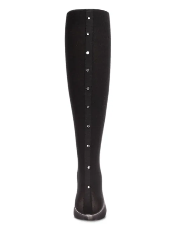 Memoi Crystal Backseam Opaque Tights Black