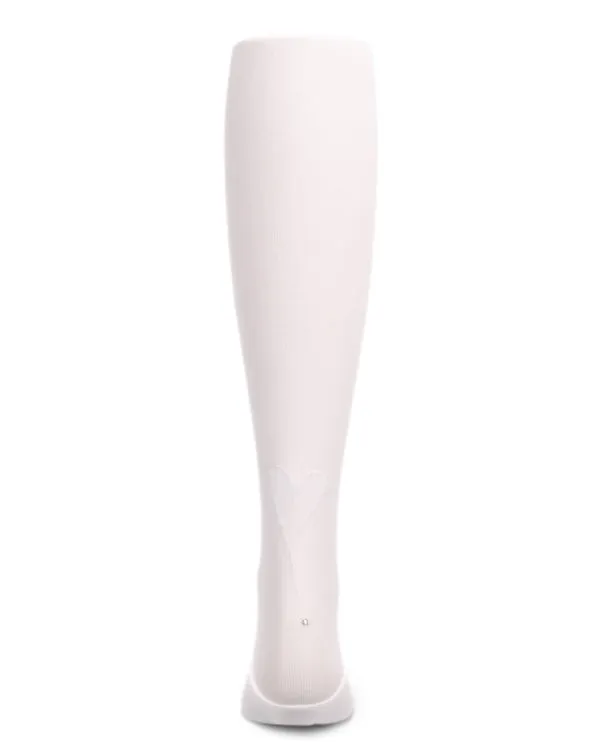 Memoi Sweet Heart Flocked Opaque Tights White