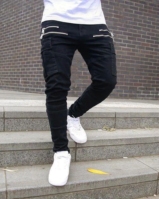 Men's Harem Multi-pocket Slim Fit Zip Joggers