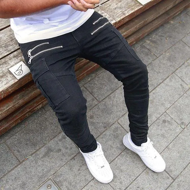 Men's Harem Multi-pocket Slim Fit Zip Joggers
