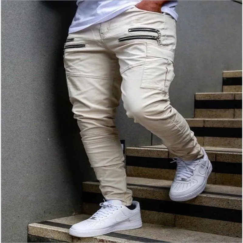 Men's Harem Multi-pocket Slim Fit Zip Joggers