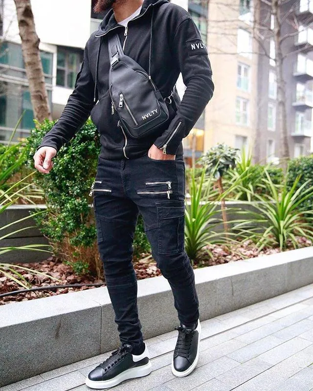 Men's Harem Multi-pocket Slim Fit Zip Joggers
