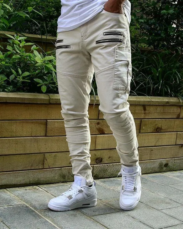 Men's Harem Multi-pocket Slim Fit Zip Joggers